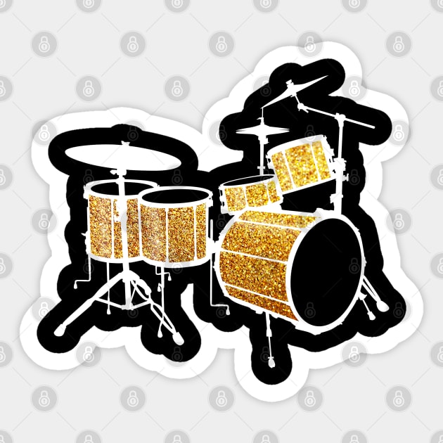 Gold Drum Set Sticker by robotface